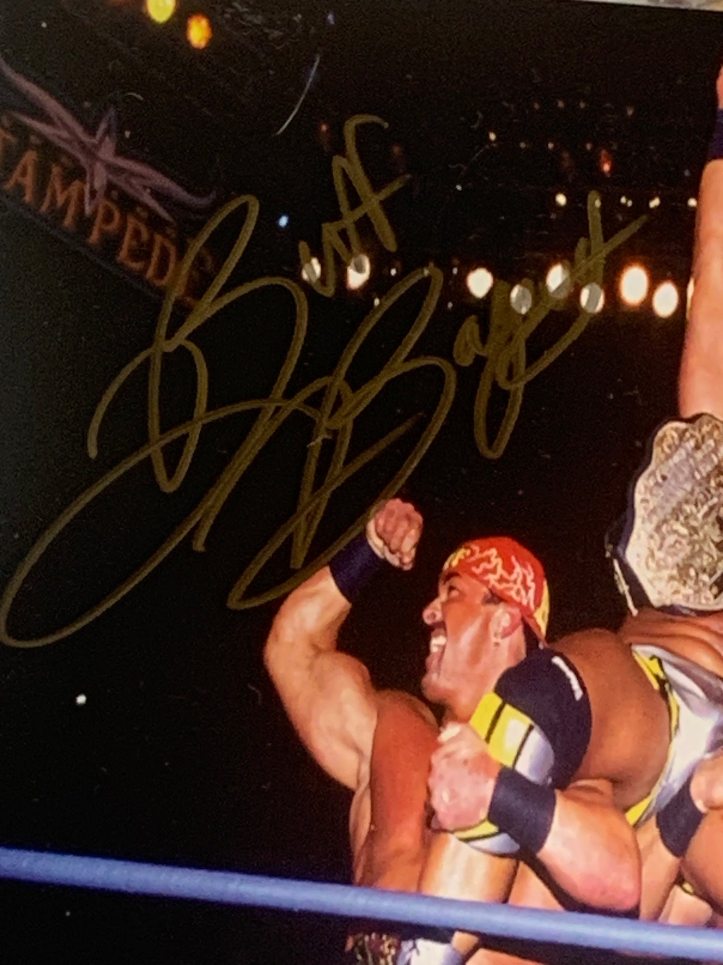 Jeff Jarrett Shane Douglas Buff Bagwell Triple Signed 8x10 Photo (Comes w/COA)