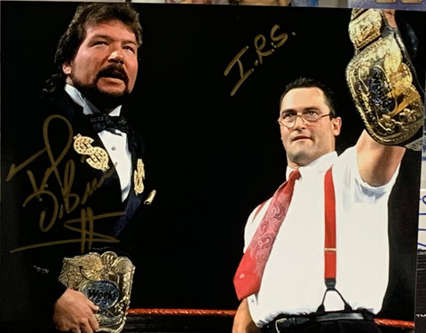 Money Inc (Ted DiBiase & IRS) Dual Signed WWE 8x10 Color Photo (Comes w/COA)