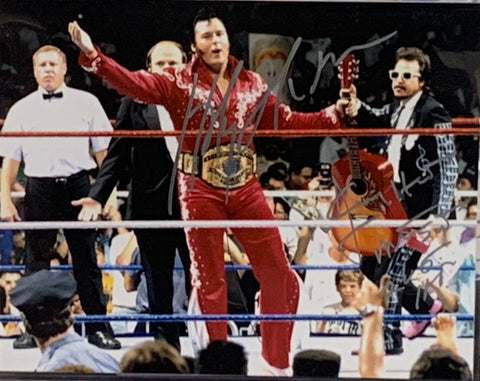 The Honky Tonk Man & Jimmy Hart Dual Signed WWE 8x10 Color Photo (Comes w/COA)