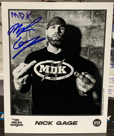 Nick Gage Signed 8x10 Photo (Comes w/COA)