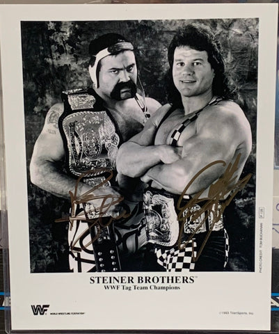 Steiner Brothers (Rick & Scott Steiner) Signed 8x10 Classic Photo (Comes w/COA)