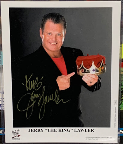 Jerry “The King” Lawler Signed 8x10 Color Photo (Comes w/COA)