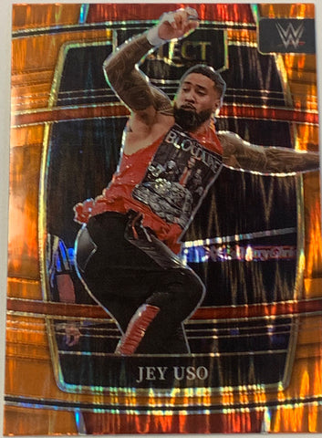 Jey Uso 2022 WWE Panini Prizm Orange Wave Refractor Card