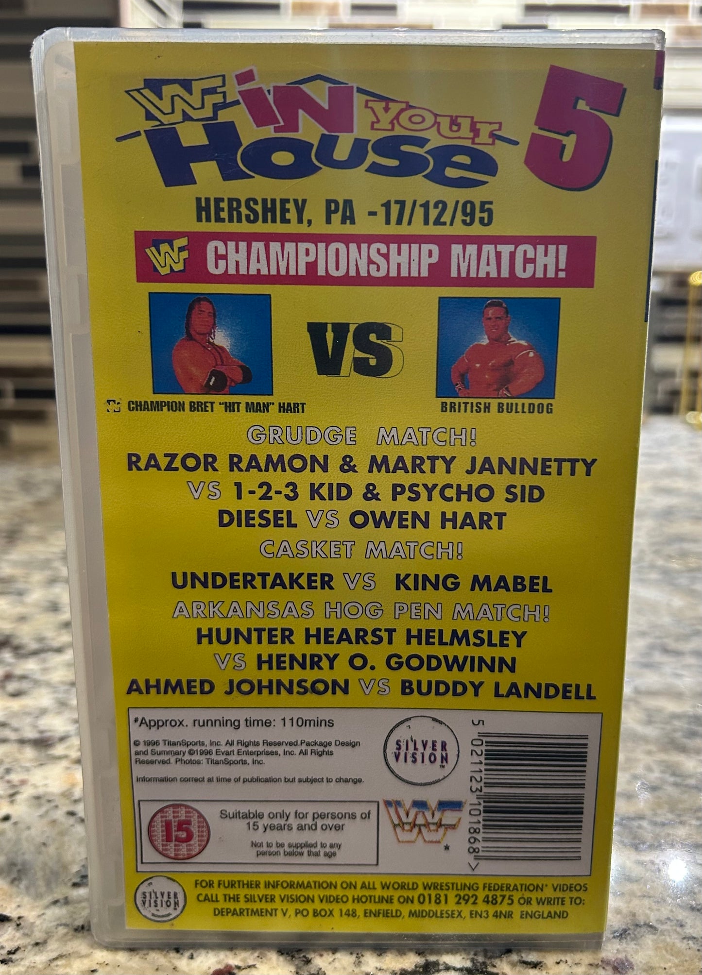 WWF WWE In Your House 5 Official VHS (Bret Hart, British Bulldog, Razor & more)