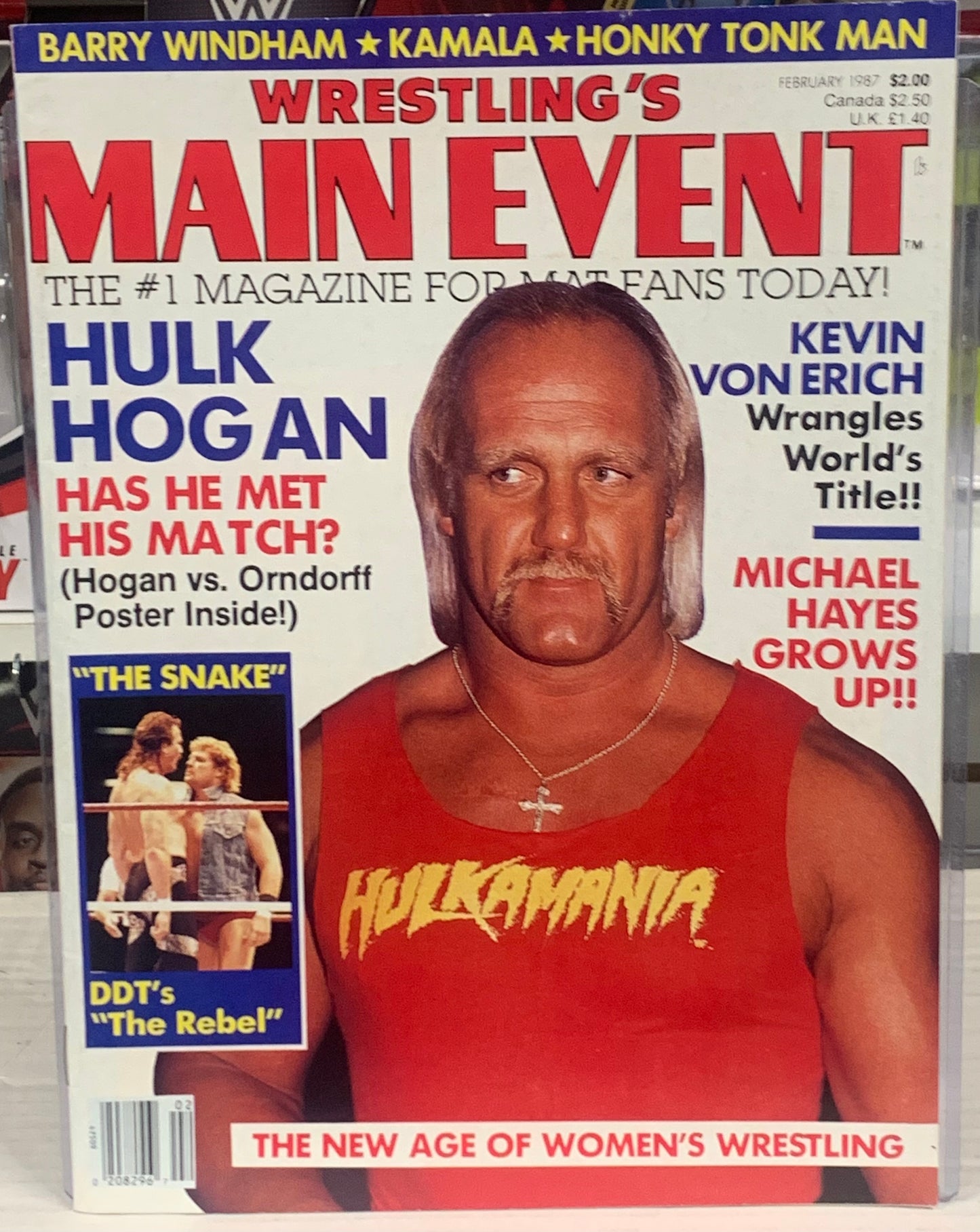 Wrestling’s Main Event Magazine Feb. 1987 HULK HOGAN (Color Poster Hogan/Orndorff)