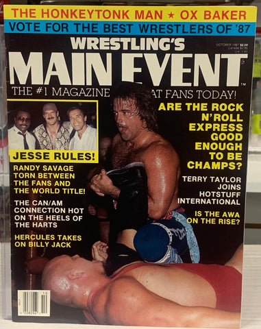 Wrestling’s Main Event Magazine Oct. 1987 (Full Color Poster of The Rock n’ Roll Express Inside)