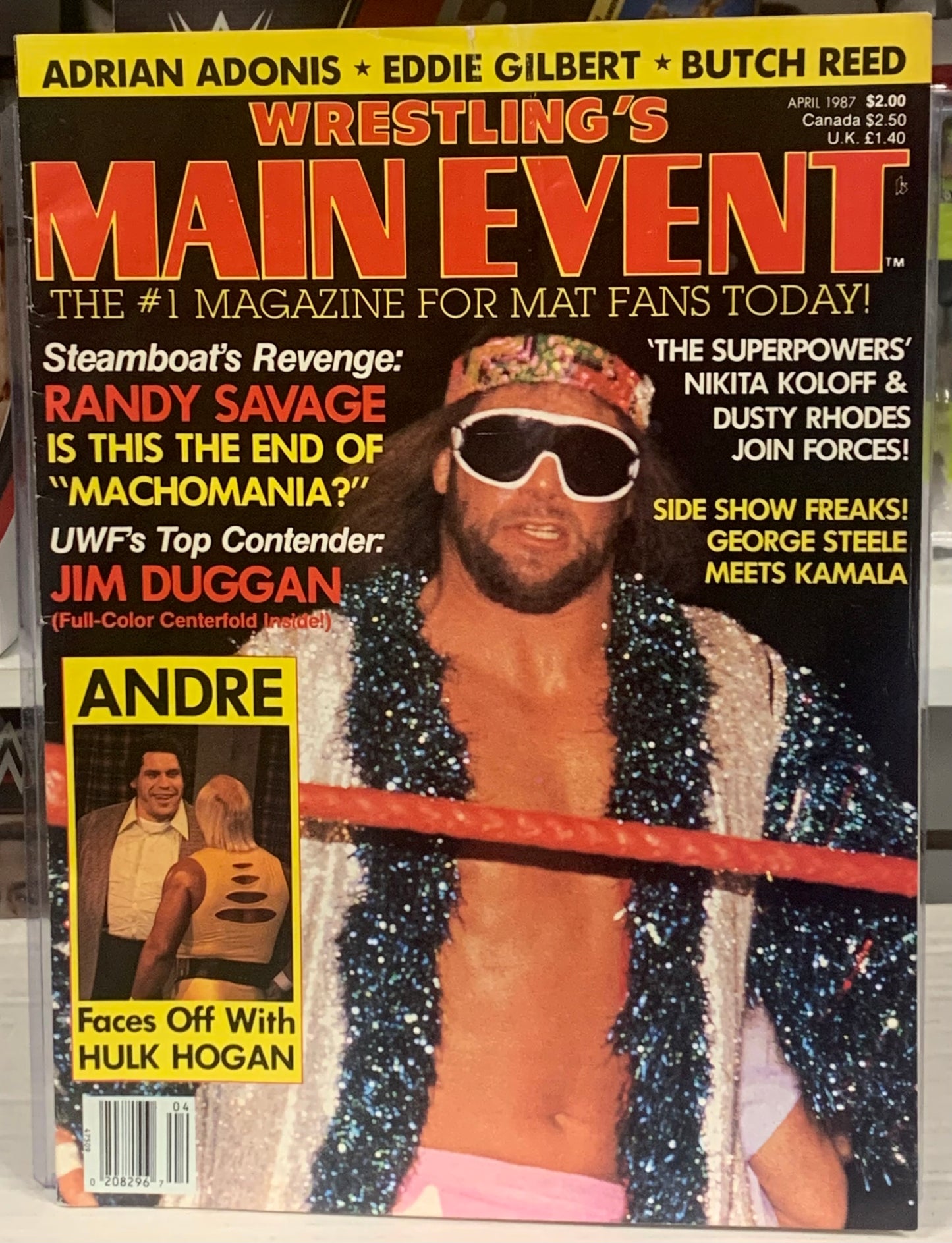 Wrestling’s Main Event Magazine April 1987 (Hacksaw Jim Duggan Color Poster)