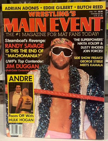 Wrestling’s Main Event Magazine April 1987 (Hacksaw Jim Duggan Full Color Poster Inside)