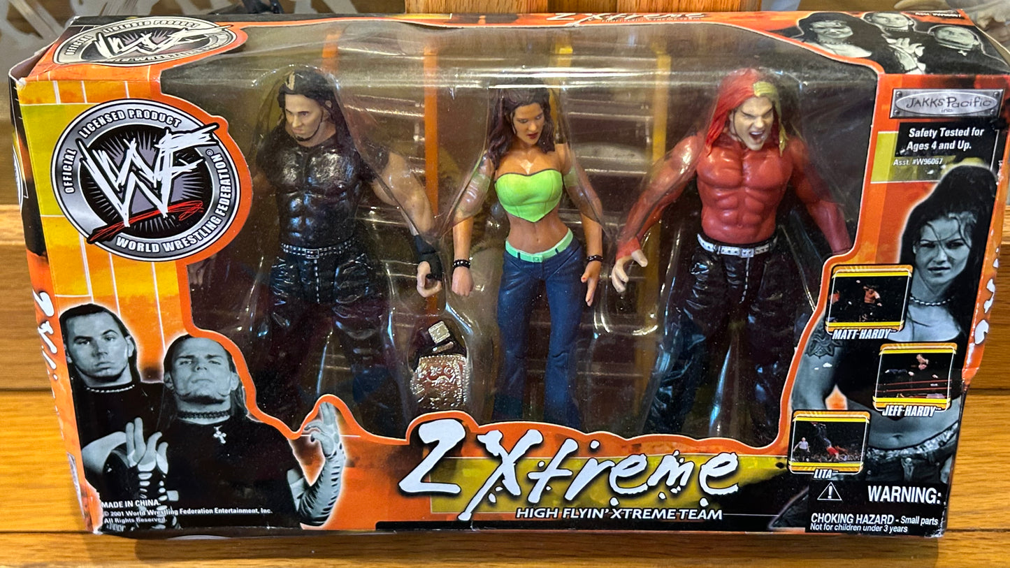 Hardy Boyz & Lita WWE Jakks “2 Xtreme” 3-pack (Hard To Find)