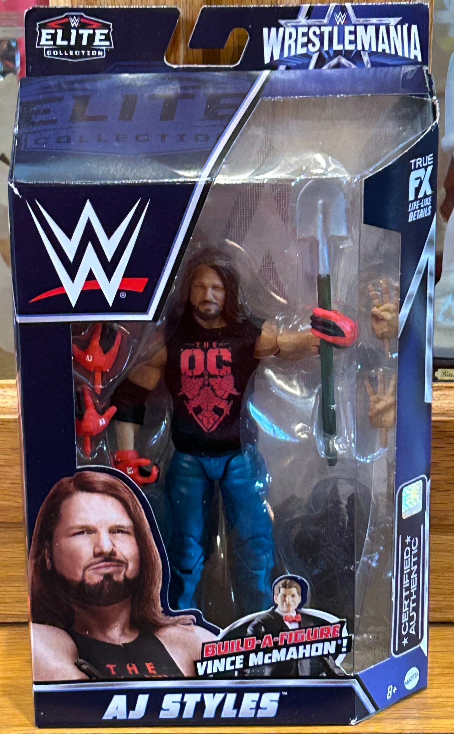 AJ Styles WWE Mattel Wrestlemania Elite Action Figure (No BAF Vince McMahon)