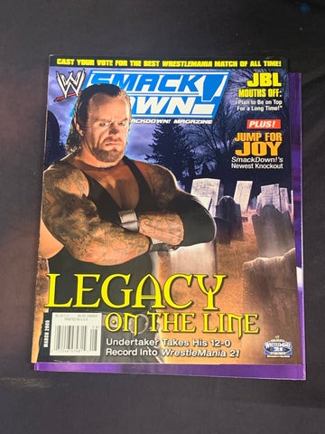 WWE Smackdown Magazine March 2005 (HUGE Double Sided Undertaker Poster Inside)!!!