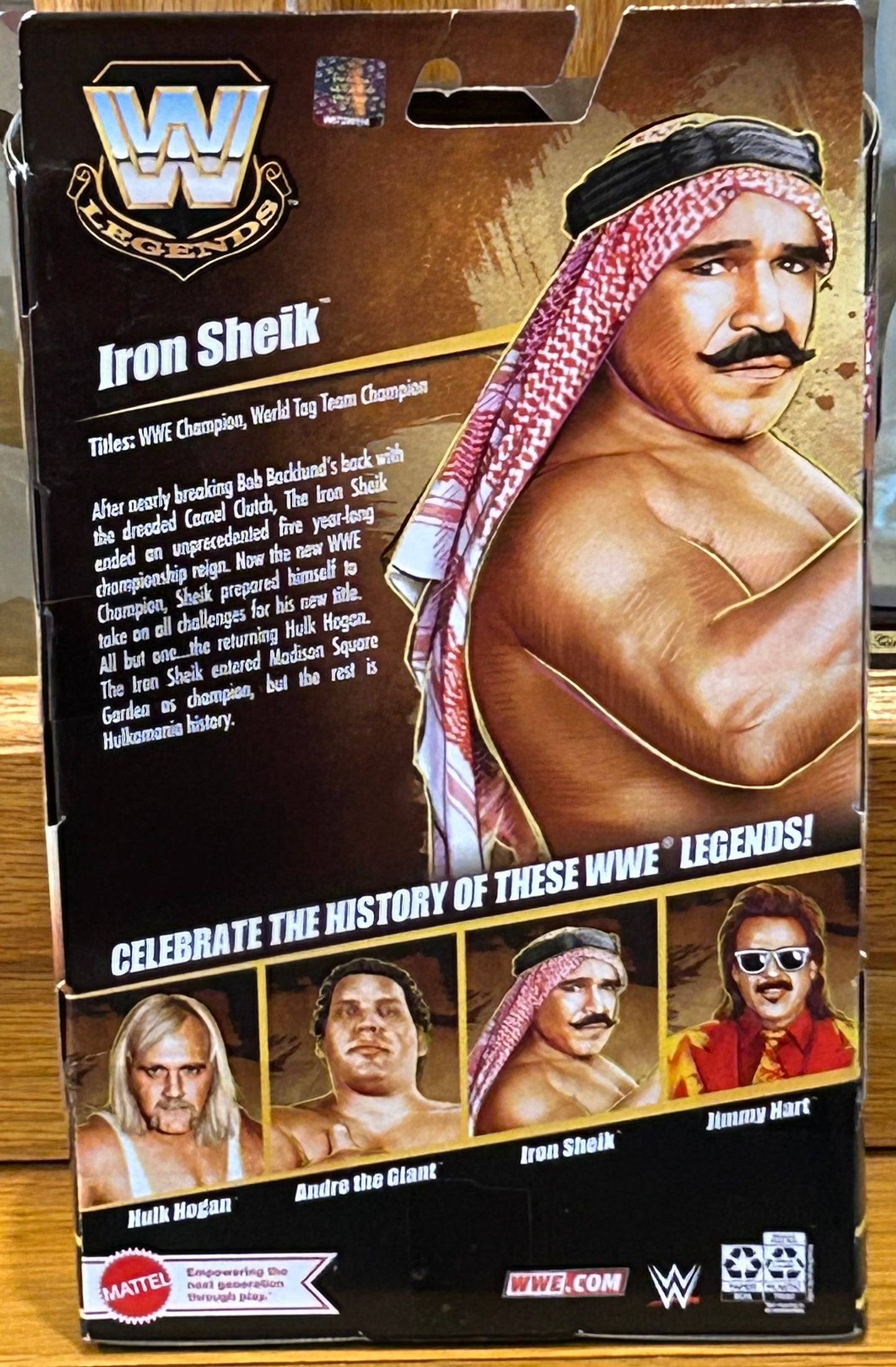 The Iron Sheik WWE Mattel Legends Series 21 Action Figure (Sealed, Never Opened)