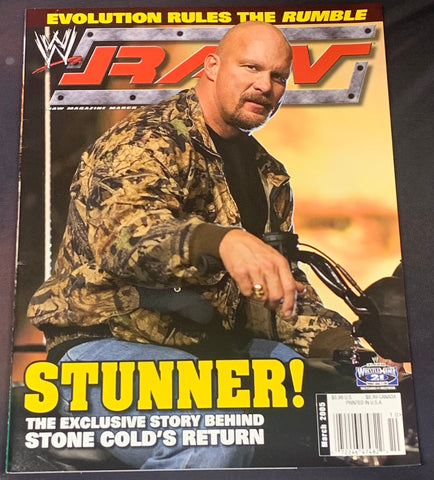 WWE RAW Magazine March 2005 Stone Cold (RED HOT Stacey Keibler Double Sided Poster)!!!