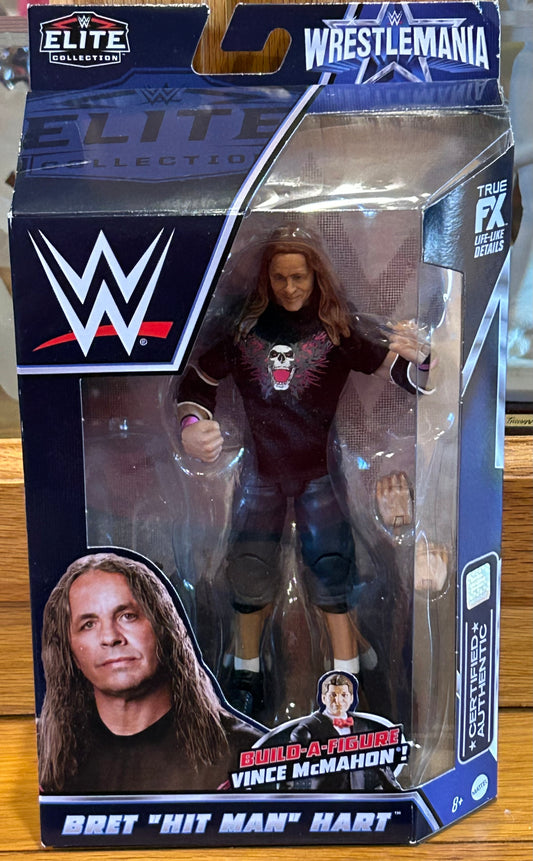 * Bret “The Hitman” Hart WWE Mattel Wrestlemania Elite Action Figure (NO BAF Vince McMahon)