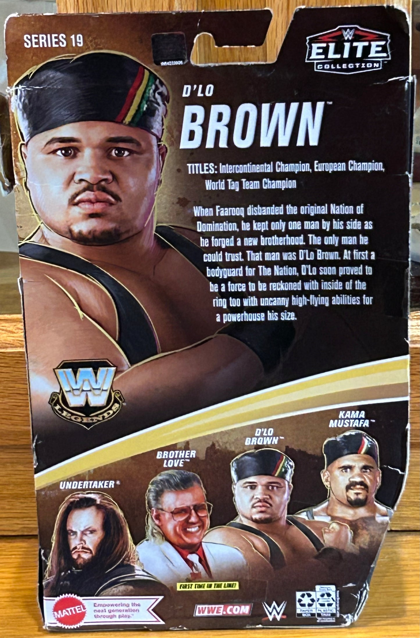 * D’Lo Brown WWE Mattel Legends Series 19 Action Figure (Sealed, Never Opened)