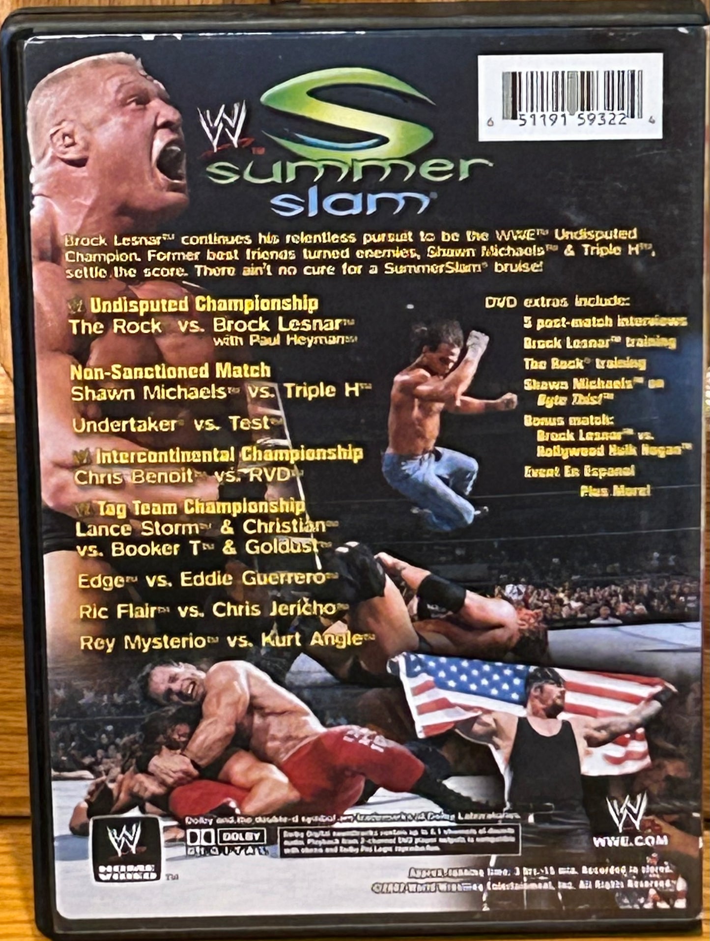 * WWE Summer Slam 2002 DVD (The Rock, Brock Lesnar & so much more)