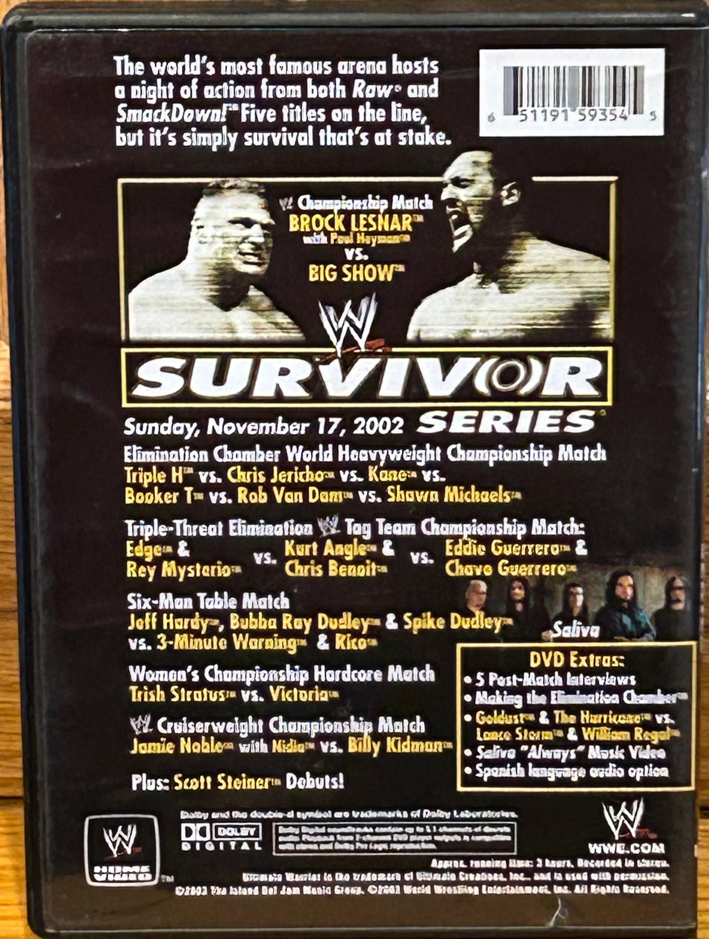 * WWE Survivor Series 2002 DVD (Elimination Chamber)
