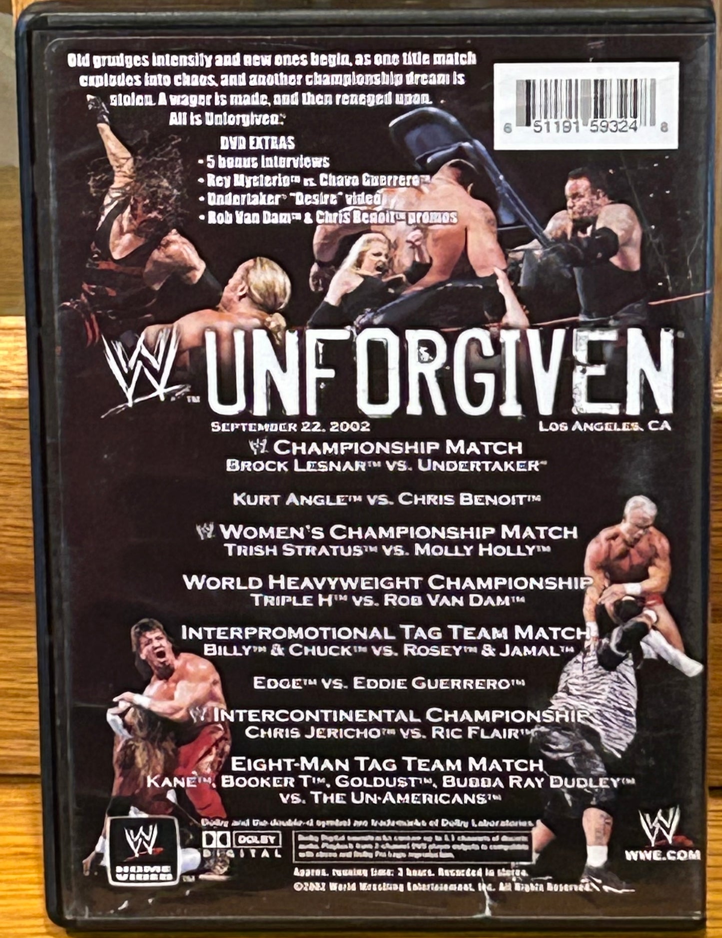 * WWE Unforgiven 2002 DVD (Brock Lesnar, Undertaker, Angle, Benoit & so much more)