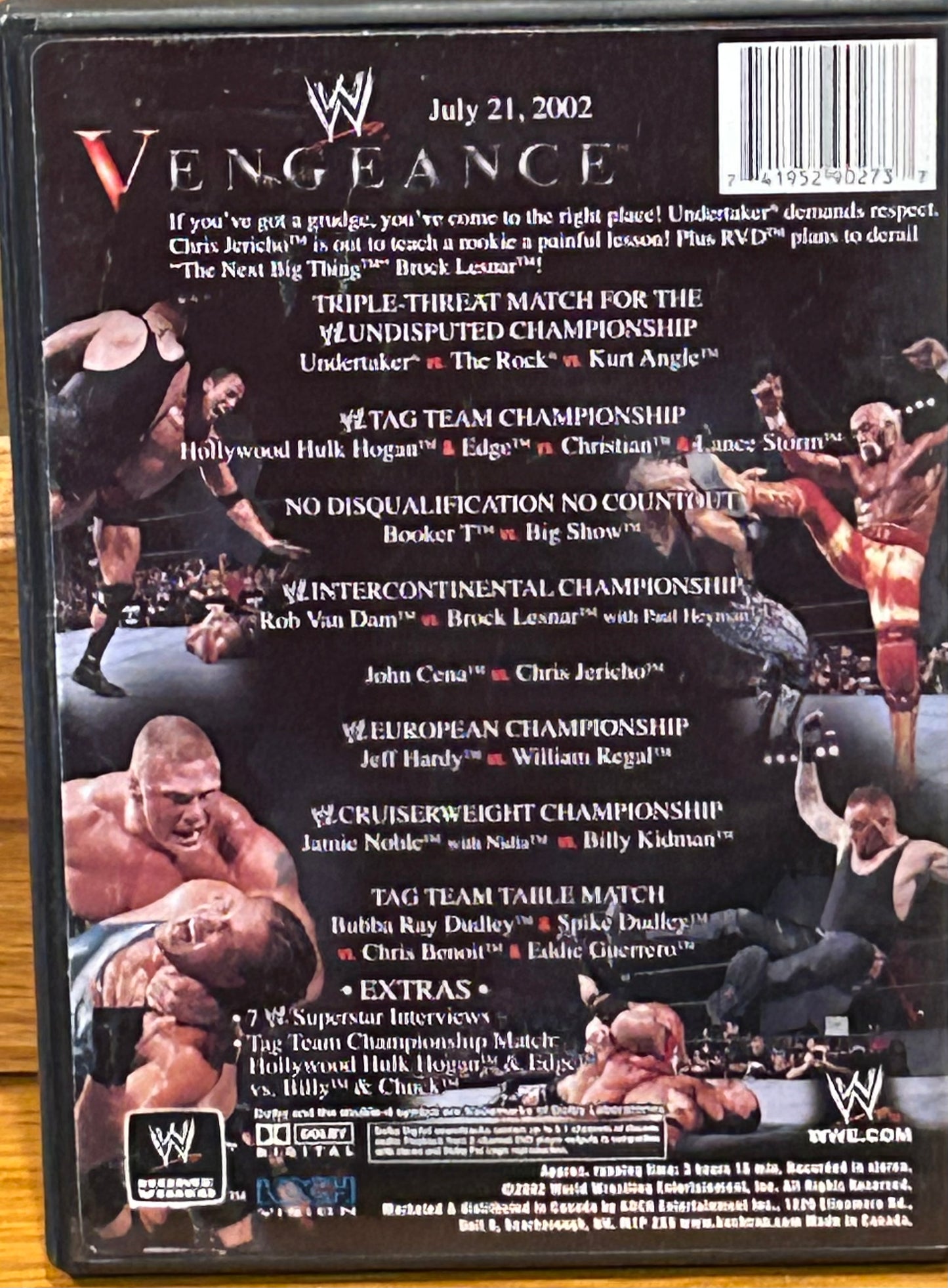 * WWE Vengeance 2002 DVD (Very Hard To Find)
