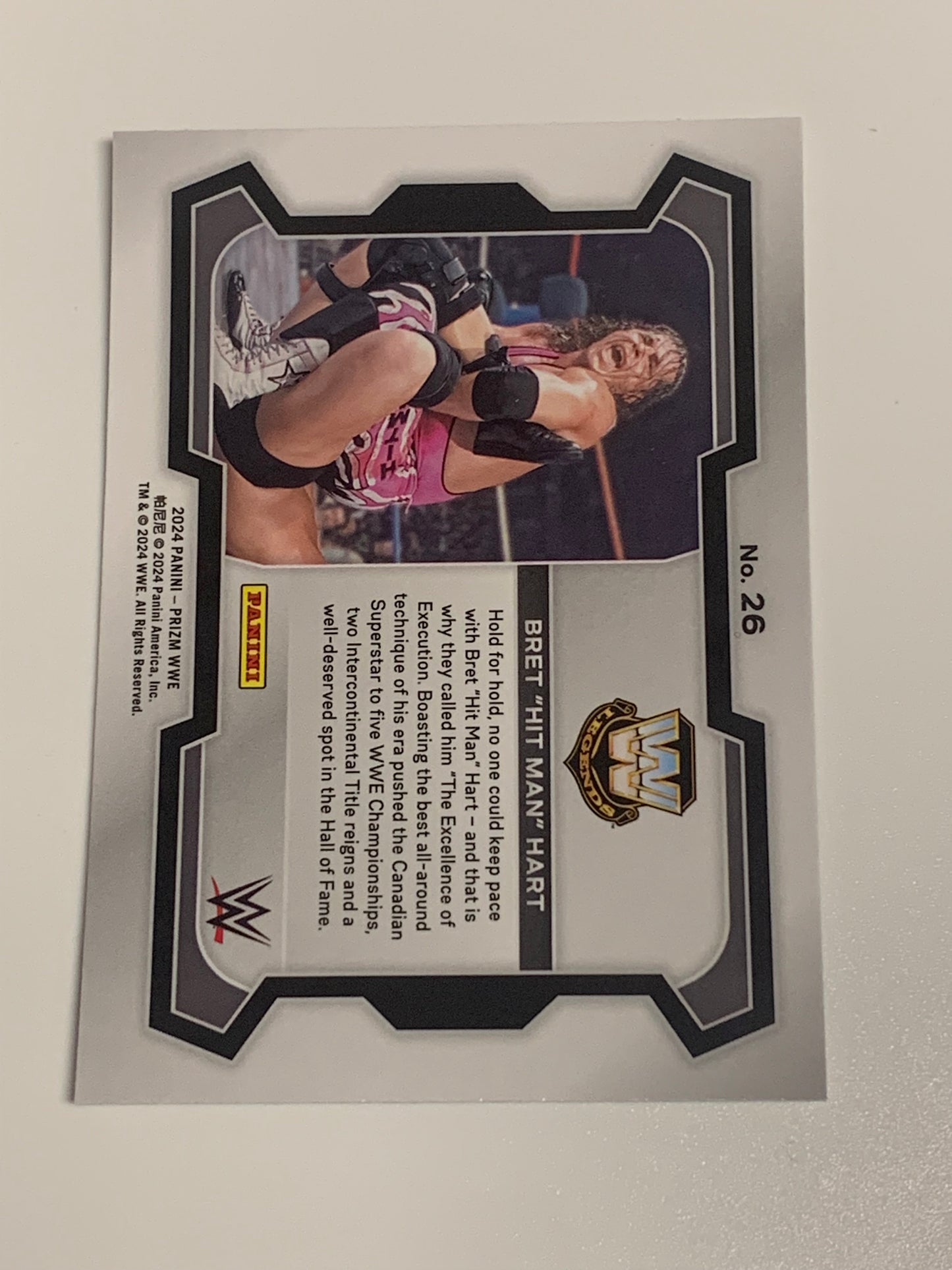 Bret “The Hitman” Hart WWE 2024 Panini Prizm Card
