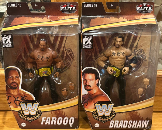 * APA (Farooq & Bradshaw) WWE Mattel Legends Series 16 Action Figures (Sealed, Never Opened)