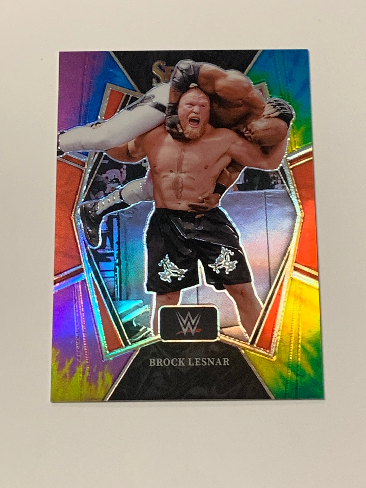 Brock Lesnar 2022 Select Tie Dye Prizm Refractor Card #4/25