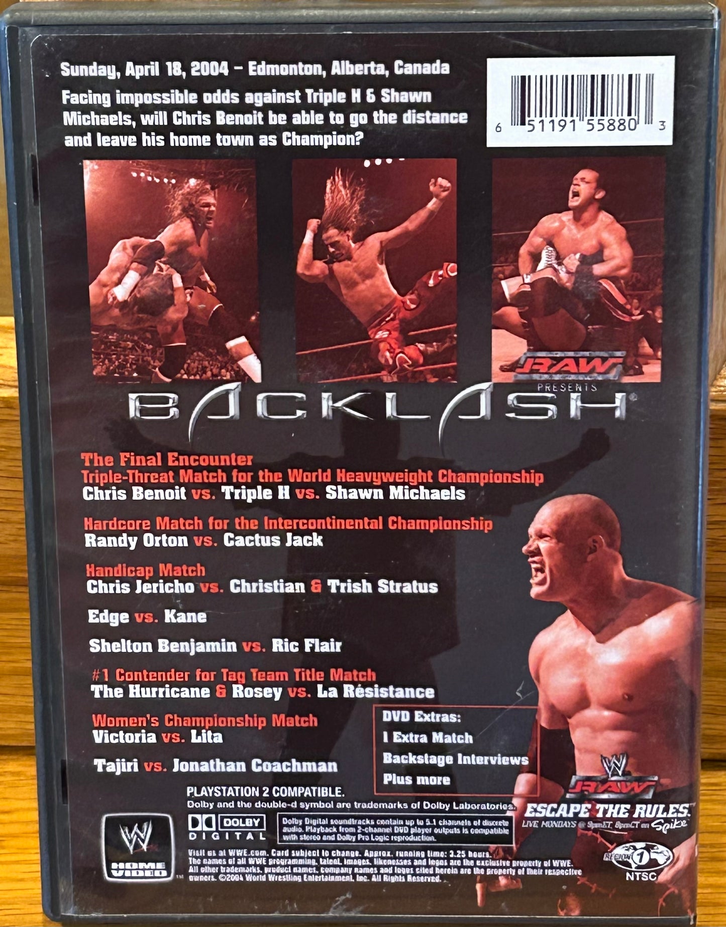 * WWE Backlash 2004 DVD (Benoit, HBK, Cactus Jack, Kane & so much more)