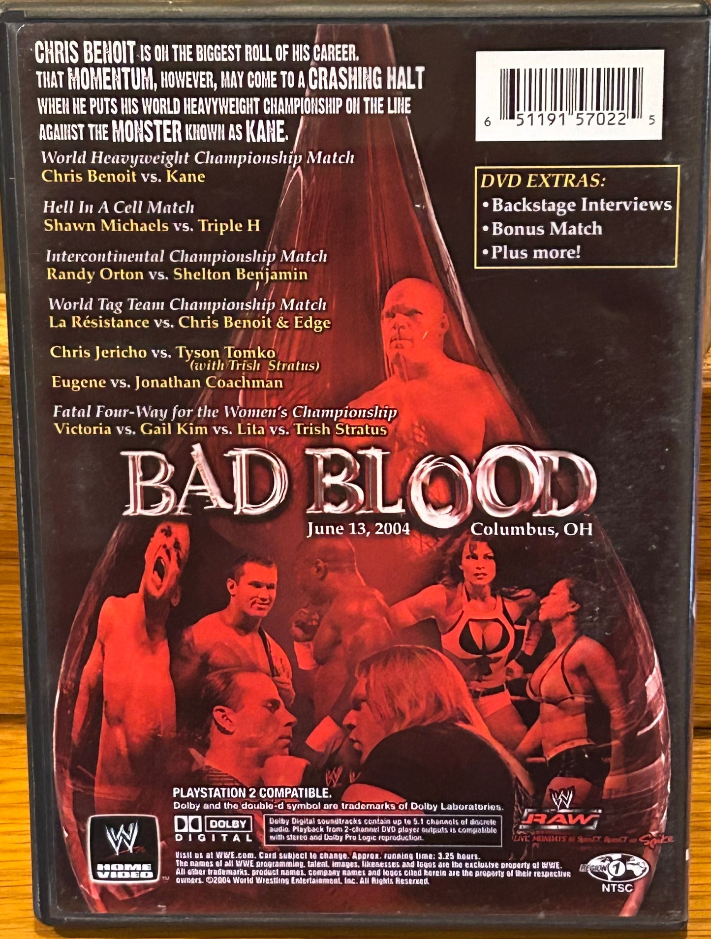 * WWE Bad Blood 2004 DVD (Benoit, Kane, HBK, Triple H & so much more)