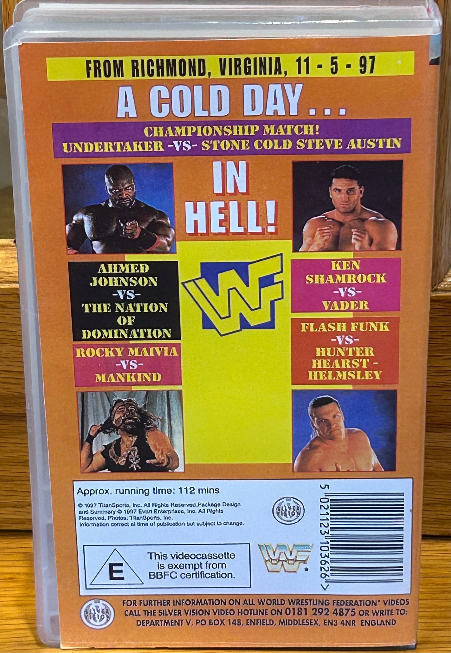 * WWF WWE In Your House 15 Official VHS (Austin, Undertaker, Vader, Mankind & so luch more )