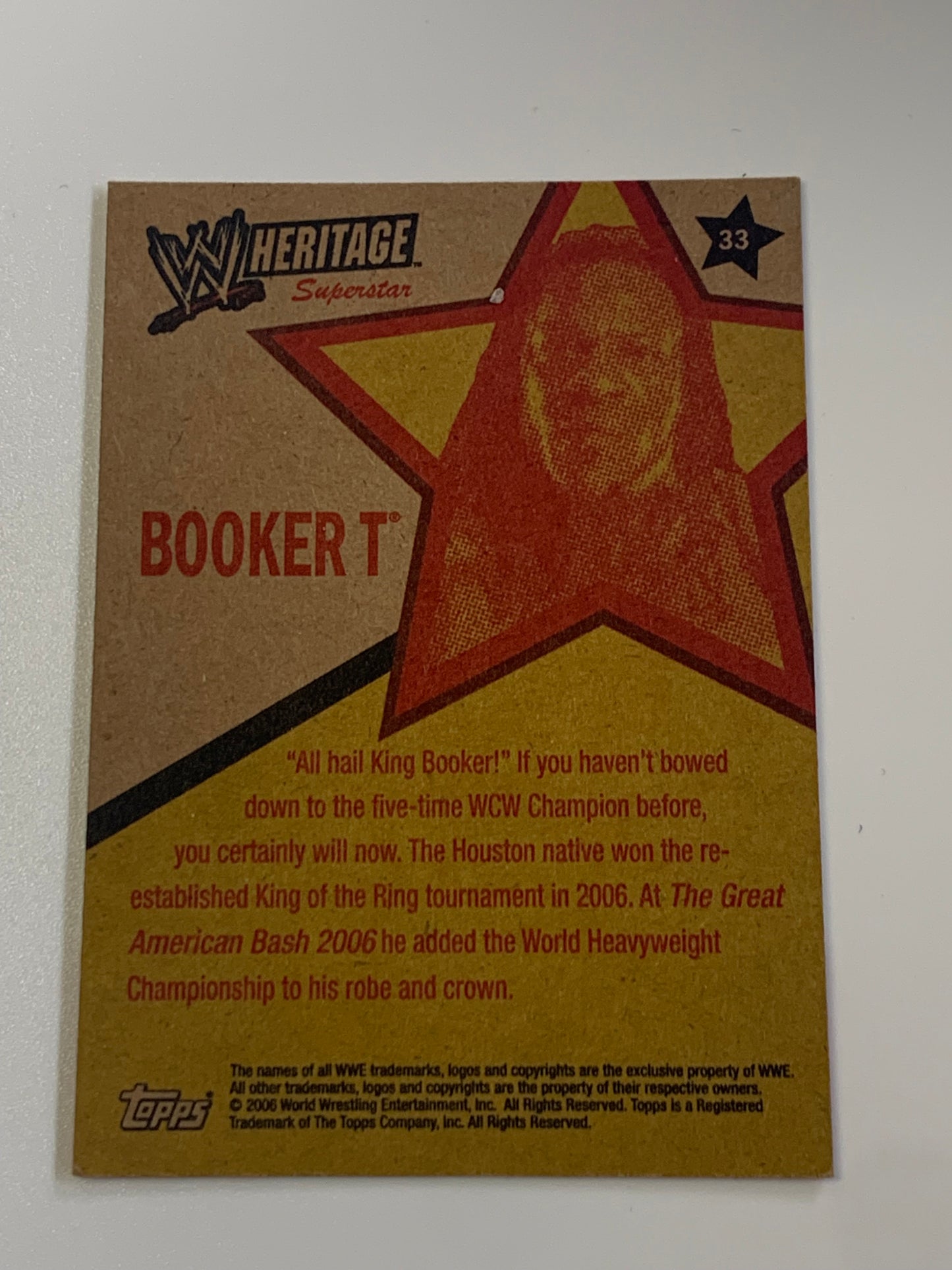 Booker T 2006 WWE Topps Heritage Card