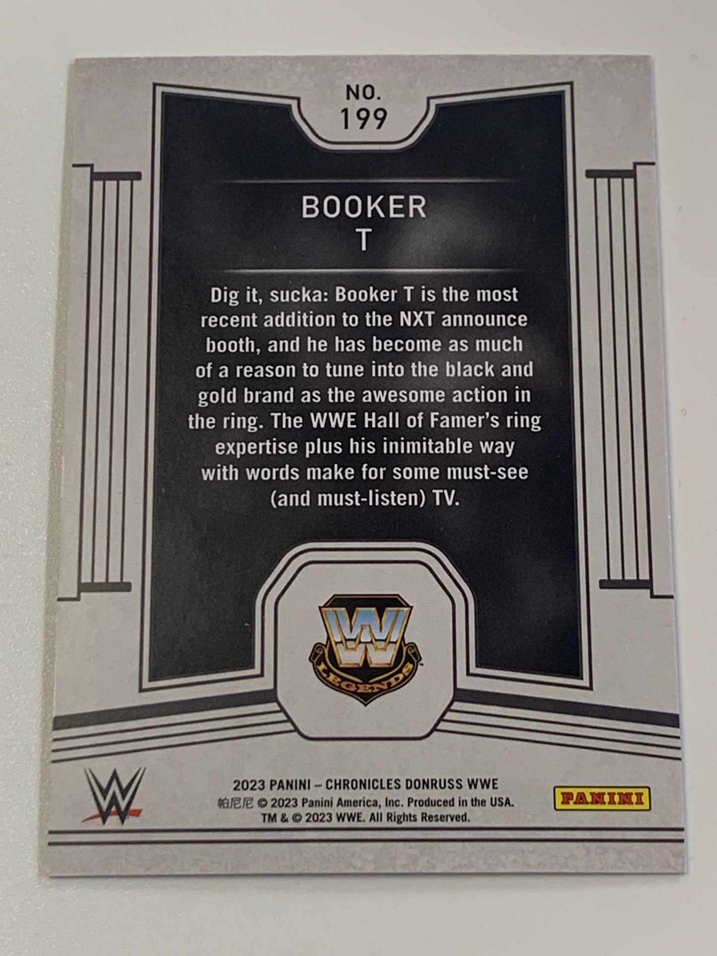 Booker T 2023 WWE Panini Chronicles Donruss Purple Parallel #208/349