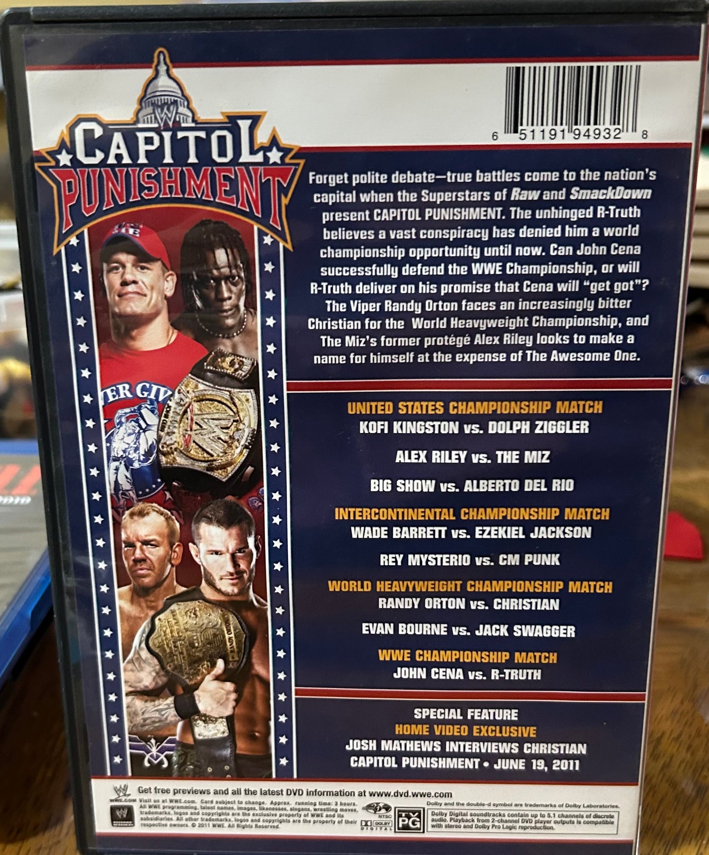 * WWE Capital Punishment 2011 DVD (John Cena, Ziggler, Mysterio, CM Punk & so much more)