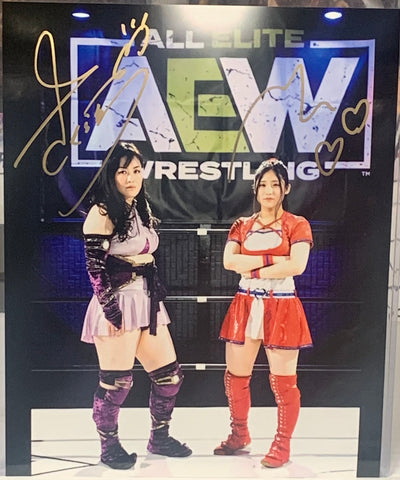 Emi Sakura & Mei Suruga (AEW, Tokyo Joshi Pro) Dual Signed 8x10 Color Photo (Comes w/COA)