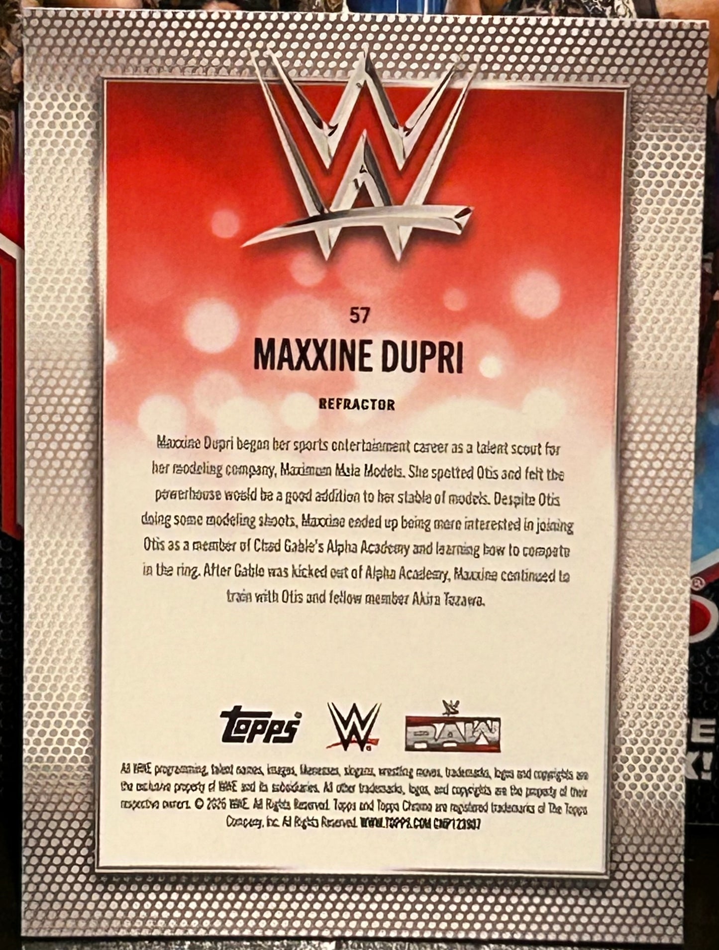+ Maxxine Dupree 2026 WWE Topps Chrome REFRACTOR Card