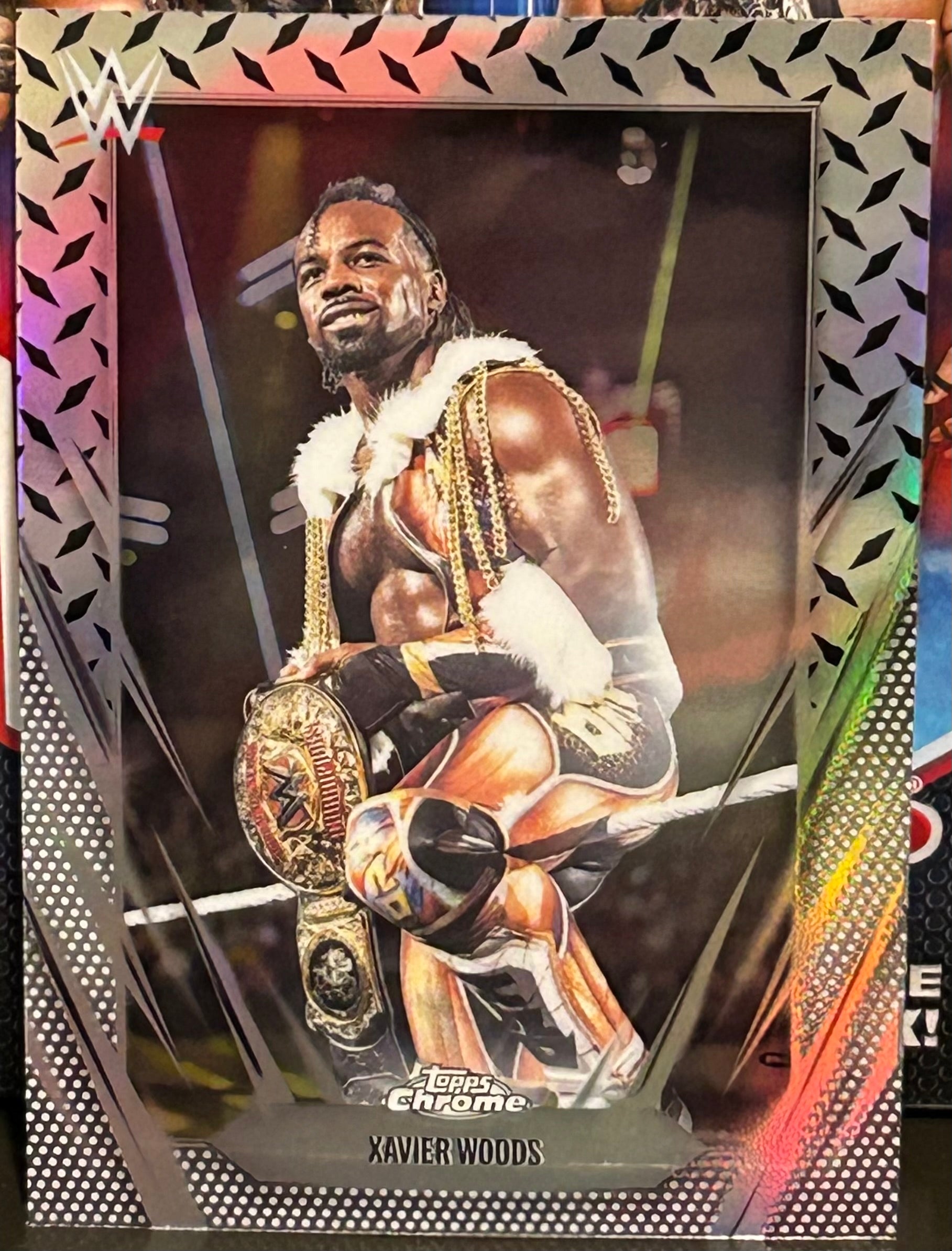 Xavier Woods 2026 WWE Topps Chrome Diamond Plate REFRACTOR Card