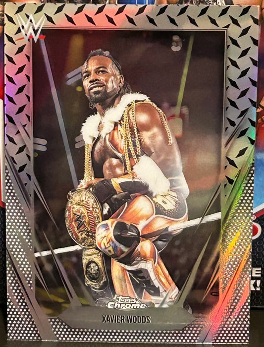 + Xavier Woods 2026 WWE Topps Chrome Diamond Plate REFRACTOR Card