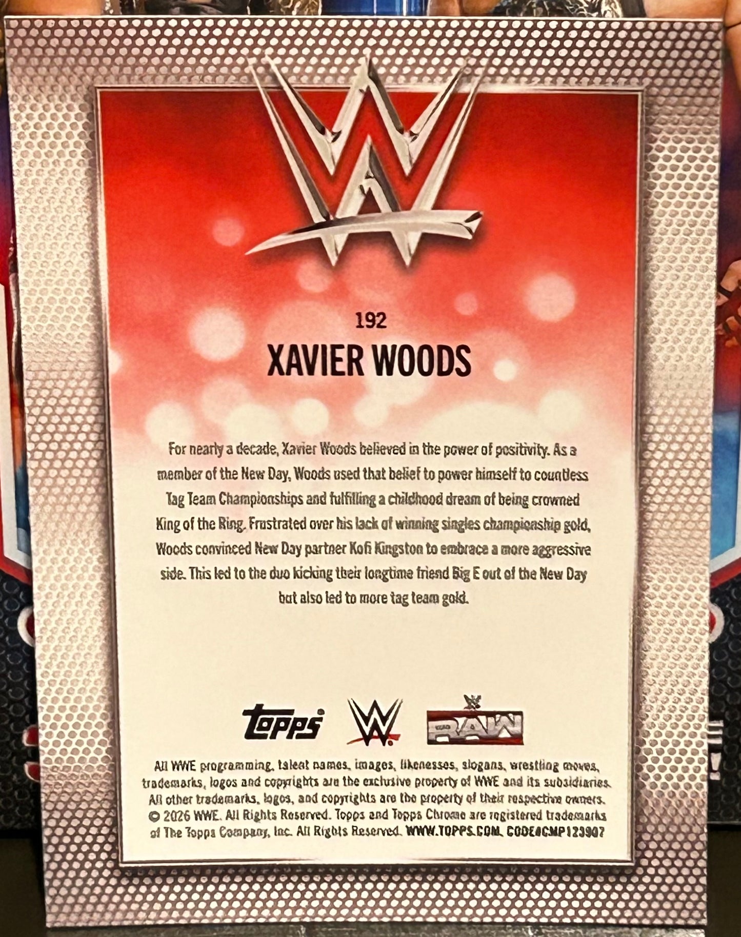 + Xavier Woods 2026 WWE Topps Chrome Diamond Plate REFRACTOR Card