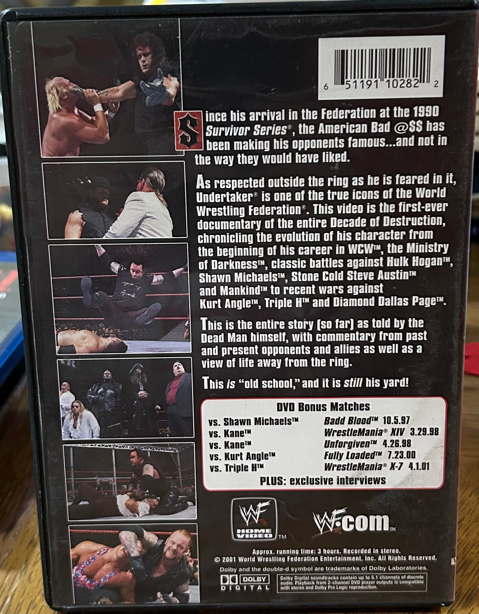 WWE The Undertaker “This is my Yard” DVD (2001) Kane, HBK, Kurt