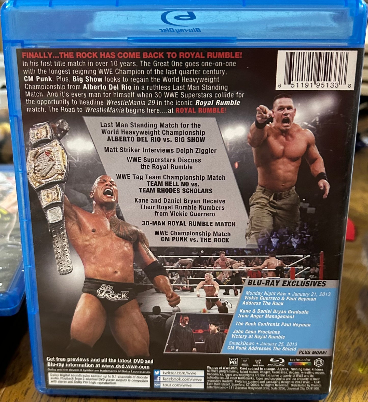 * WWE Royal Rumble 2013 Blu-ray (The Rock, John Cena & so much more)