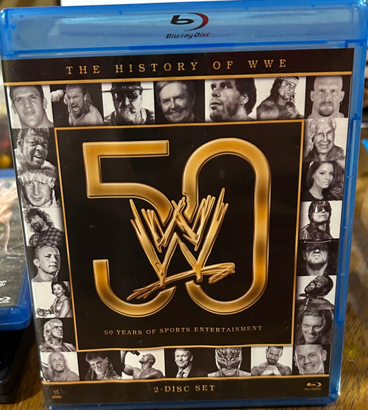 * The History of the WWE, 50 Years of Sports Entertainment Blu-ray (2-Disc set)