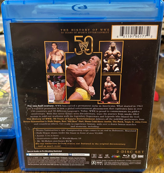 * The History of the WWE, 50 Years of Sports Entertainment Blu-ray (2-Disc set)