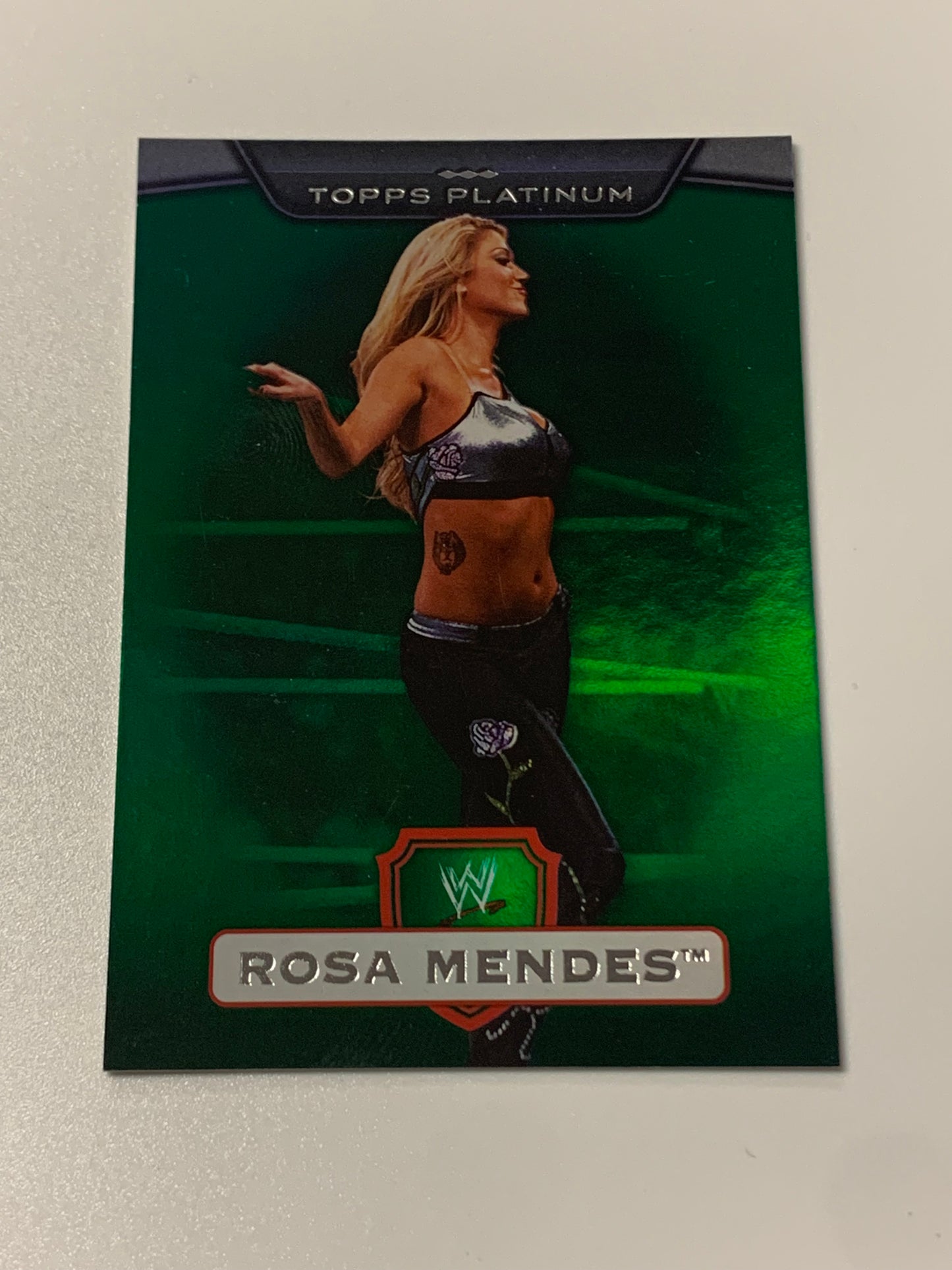 Rosa Mendes 2010 WWE Topps Platinum Green Parallel #12/499