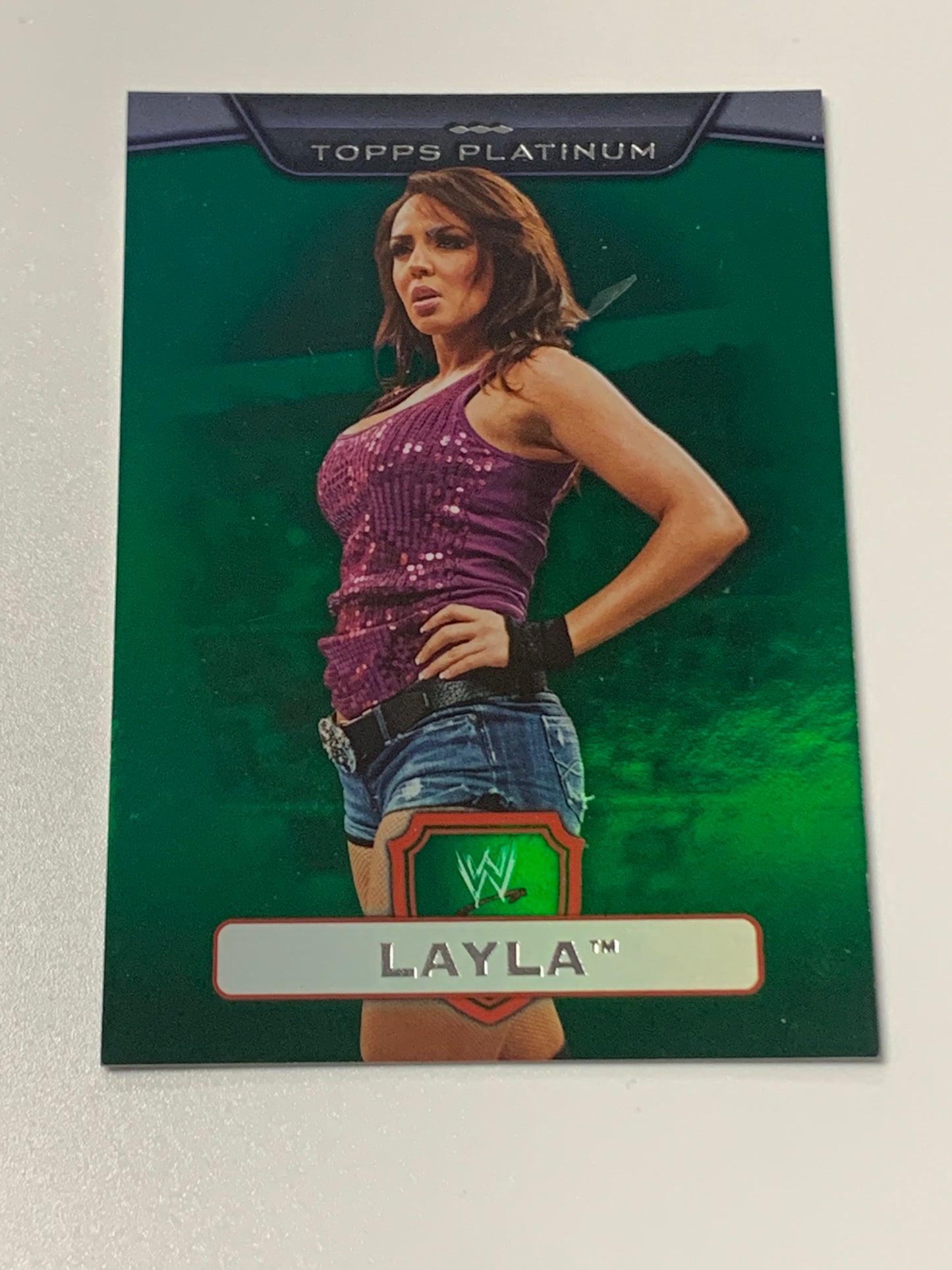 Layla 2010 WWE Topps Platinum Green Parallel Card #441/449