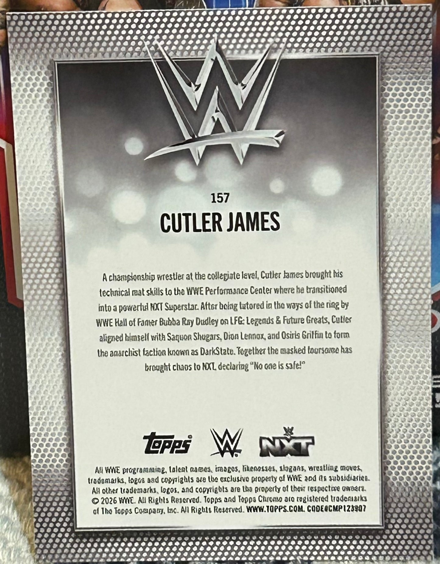 + Cutler James 2026 WWE Topps Chrome ROOKIE Card