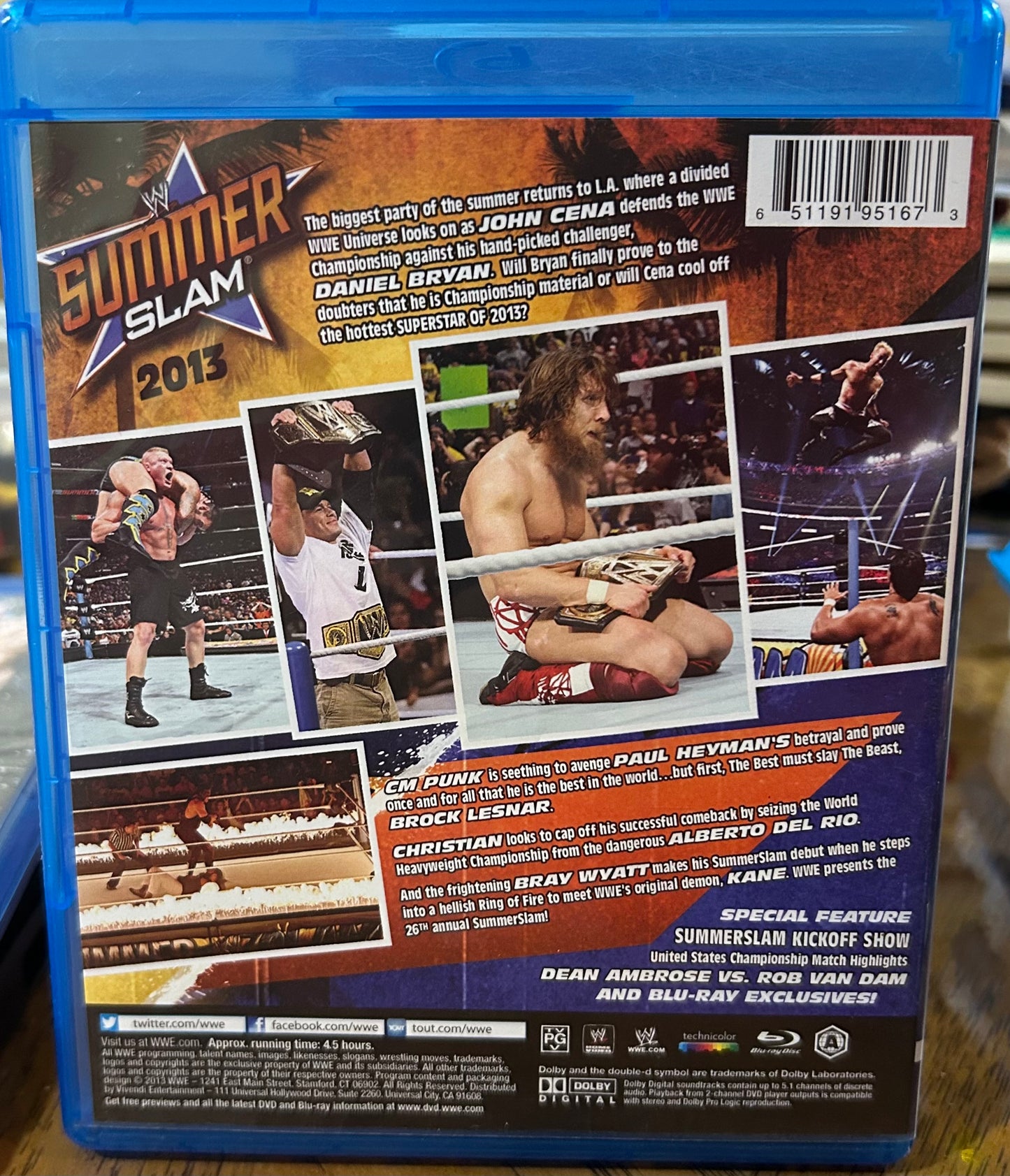 * WWE Summer Slam 2013 Blu-ray (Randy Orton, Brock Lesnar & so much more)