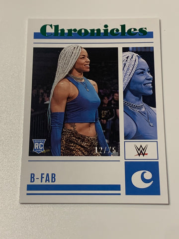 B-Fab 2023 WWE Panini Chronicles Green Parallel ROOKIE Card #12/75