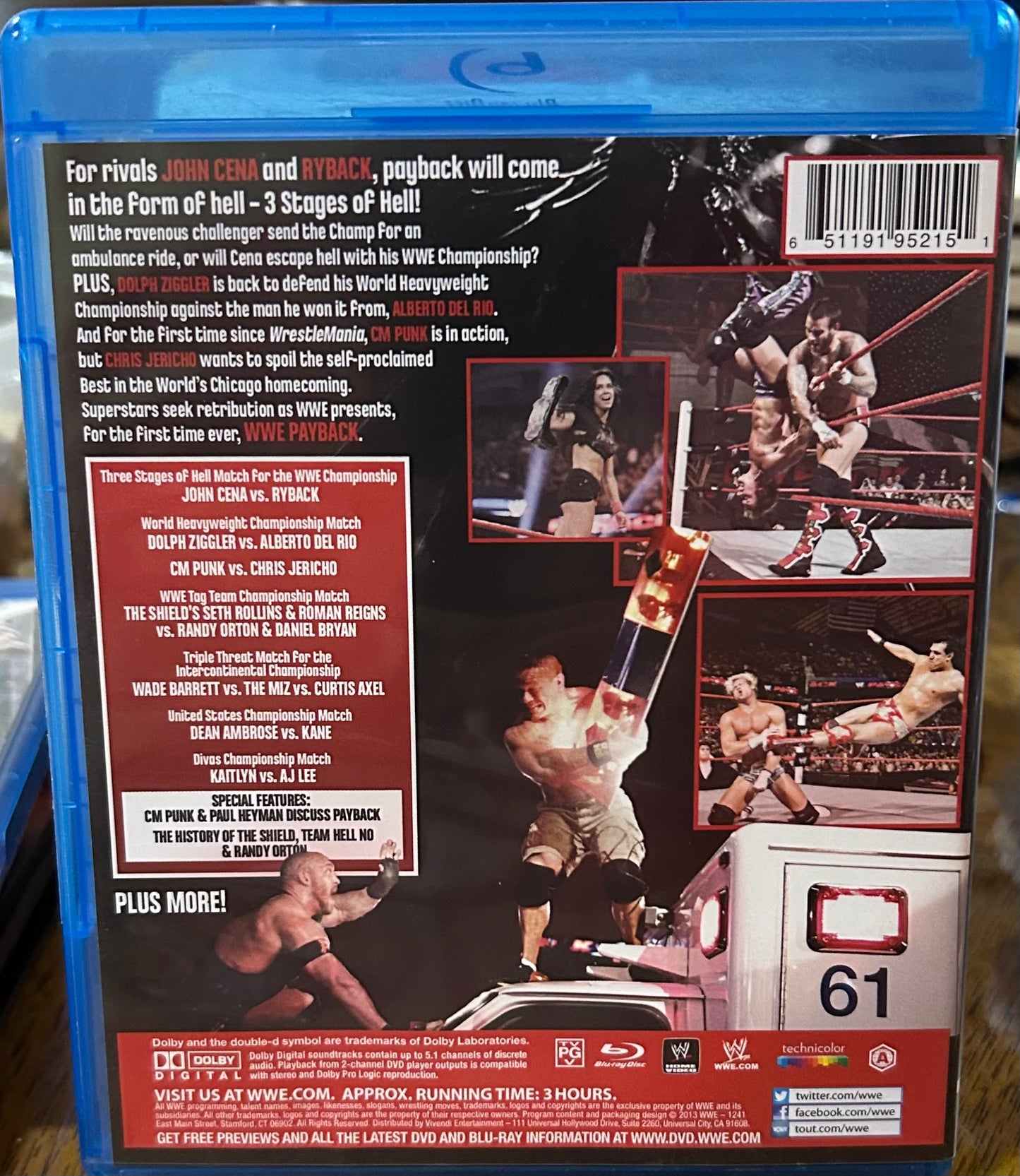 * WWE Payback 2013 Blu-ray (John Cena, CM Punk, Jericho & so much more)