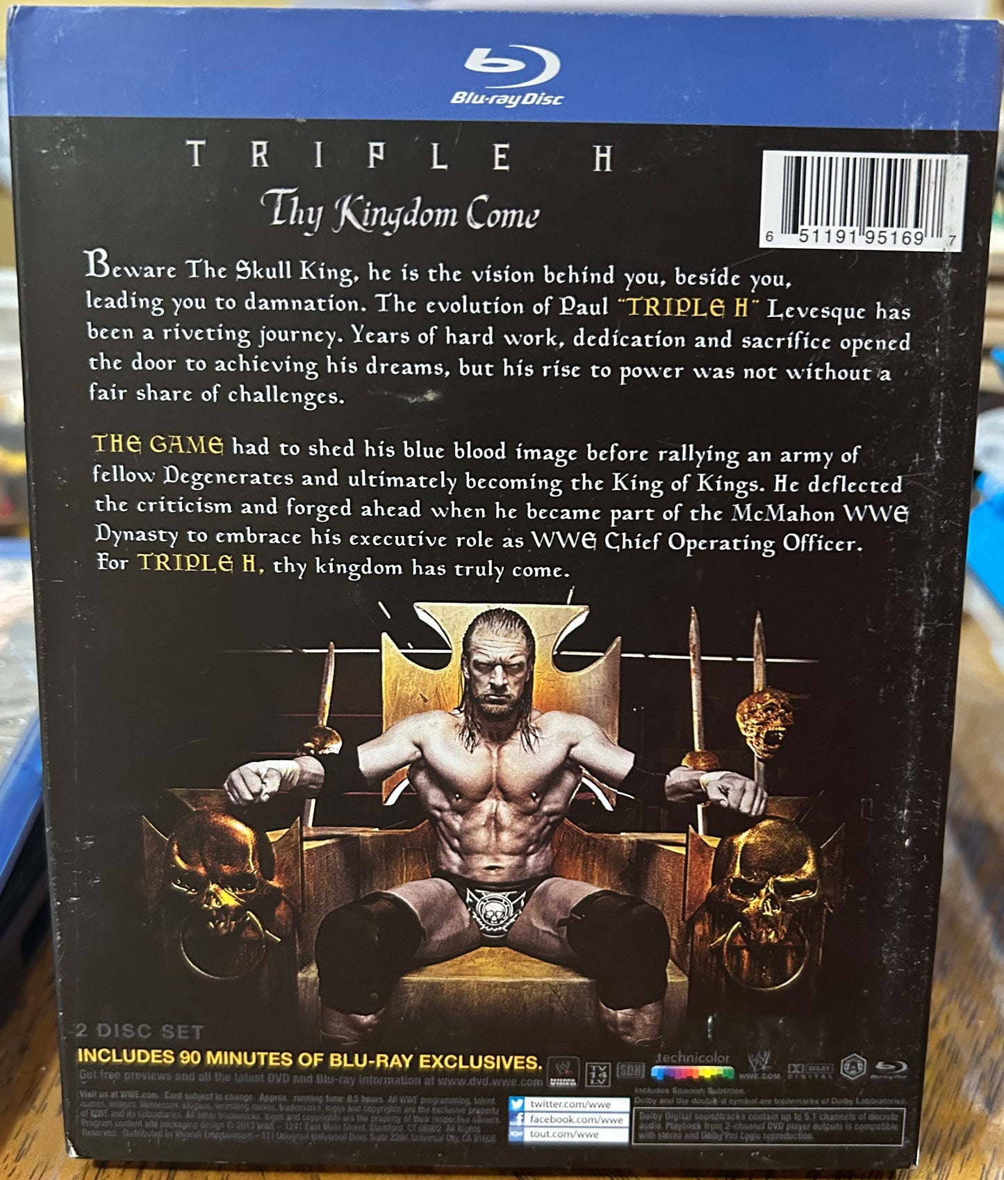 * WWE Triple H “Thy Kingdom Come “ Blu-ray (2- Disc Set)