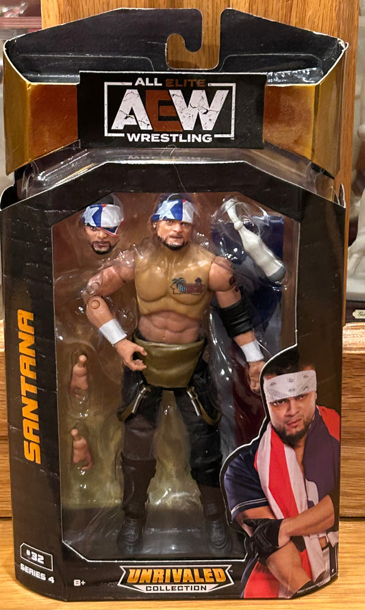 Mike Santana AEW TNA NXT WWE Unrivaled Series 4 Action Figure (Sealed, Never Opened)