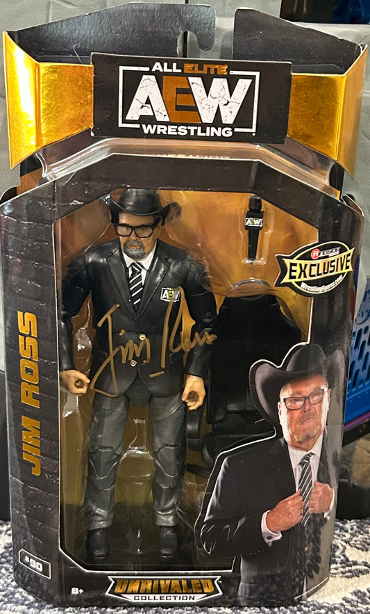 + Jim Ross SIGNED AEW Exclusive Action Figure (Comes w/Case & COA)
